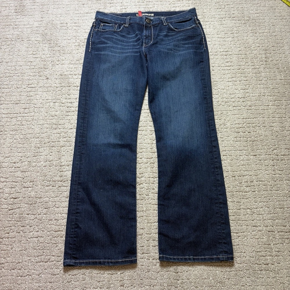 BKE Buckle Drew Boot Jeans Womens 32x29.5  Blue Denim Stretch Whisker